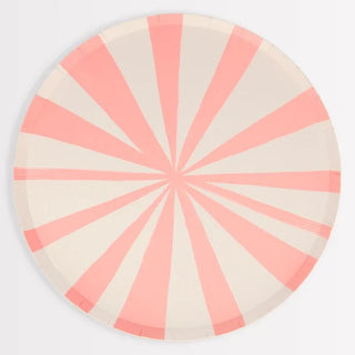 Pink Stripe Dinner Plates
Why have plain plates when you can have sensational stripes? These pink and white striped dinner plates will look amazing on your party table.

High quality 450gsm Meri Meri