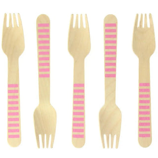 Pink Stripes Wooden Forks10 Eco-friendly pink striped wooden forks
Biodegradable, plastic-free, eco-responsible cutlery!
A set of 10 wooden forks with yellow stripes, delivered in a plastic-Annikids