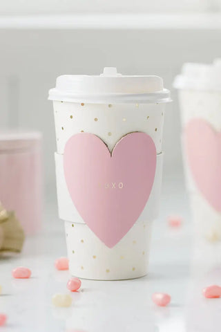 Pink XOXO Heart Cozy To-Go Cups
