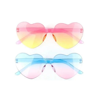 Pink and Turquoise Ombré Heart Sunglasses by Kailo Chic
