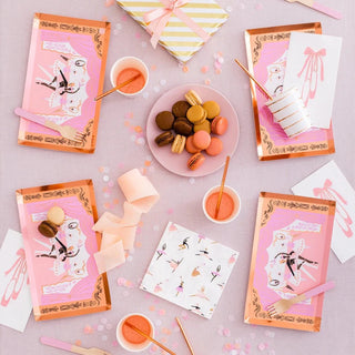 Pirouette Large NapkinsHello tutus and twirls! Featuring the prettiest pinks and rose gold foil, these ballet napkins are definitely on pointe!

Illustrated by Emily Isabella
Paper Lunch NDaydream Society