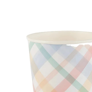 Plaid Pattern CupsAdd a touch of nostalgia to your party cups with these vintage-inspired plaid designs. They are perfect for any celebration where you want soft muted shades - ideal Meri Meri