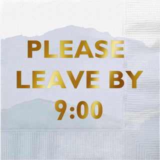 Please leave by 9 Foil Beverage Napkins by Slant