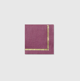 Plum Brushstroke Cocktail NapkinsA great party is all about the details. That's evident on these plum-colored napkins that are bordered with elegant gold brushstrokes..

5" X 5" paper napkins
Pack oCoterie Party Supplies