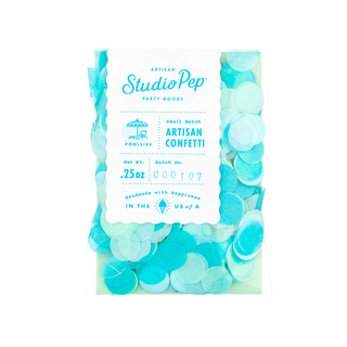 Poolside Artisan ConfettiOur hand-pressed Artisan Confetti is the highest quality confetti available. Fully separated and pressed from American made tissue paper for the most beautiful colorStudio Pep