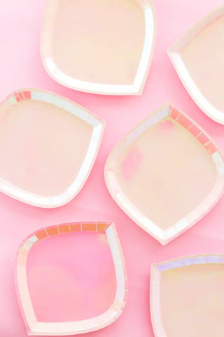 A group of Posh Just Peachy Plates by Jollity & Co on a luxury tableware background.