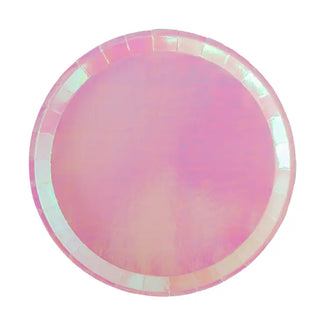 A Posh Just Peachy round plate with foil detail on a white background by Jollity & Co.