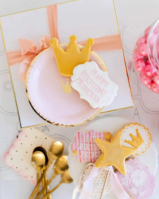 Princess Crown PlateThese perfectly pink party plates are fit for royalty with a gold foil crown accent and foil edging. These 7" party plates are perfect for serving birthday cake and My Mind’s Eye