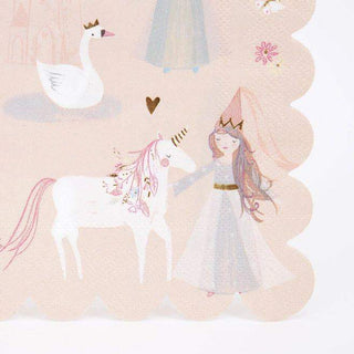 Princess Large NapkinsAdd a touch of beauty to your party table with these wonderful napkins. Practical and stylish, they feature pretty princesses, a unicorn, swan and castle, and have aMeri Meri