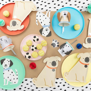 High quality Pug Plates and cups with polka dots for the party table from Meri Meri.