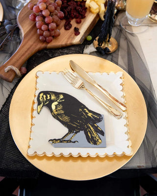 RAVEN SHAPED NAPKINEnsure that your party is anything but dreary by including these die cut raven napkins at your Halloween table. The eerie gold foil accents will have your guests tapMy Mind’s Eye