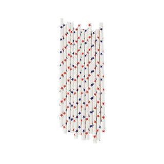 RED & BLUE STAR PAPER STRAWS by My Little Day