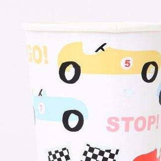 Race Car Party CupsYour guests will love to race to grab a drink in these fabulous Race Car party cups! Perfect for a racing car themed party. Featuring beautifully illustrated cars, wMeri Meri