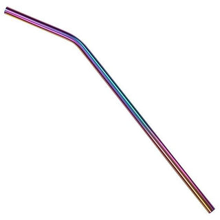 Rainbow Curved Metal Straw (single)