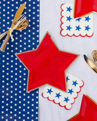 Red Star Shaped 9" Gold Foiled PlatesMake your guests feel like a star with these bright red cheery plates! They're the perfect shade of red with a beautiful gold foil edge. Pair them with our matching My Mind’s Eye