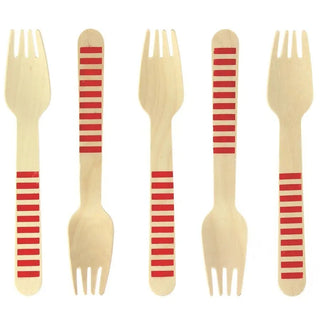 Red Stripes Wooden Forks10 Eco-friendly red striped wooden forks
Biodegradable, plastic-free, eco-responsible cutlery!
A set of 10 wooden forks with yellow stripes, delivered in a plastic-fAnnikids
