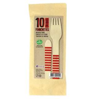 Red Stripes Wooden Forks10 Eco-friendly red striped wooden forks
Biodegradable, plastic-free, eco-responsible cutlery!
A set of 10 wooden forks with yellow stripes, delivered in a plastic-fAnnikids