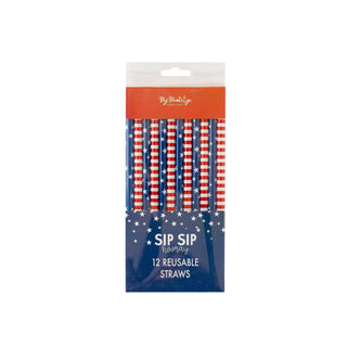 Blue Reusable StrawsMake sure that your guests' drinks are anything but boring the Fourth of July with these festive reusable straws. Featuring bold stripes and bright stars, these partMy Mind’s Eye
