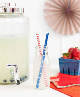 Red and White and Blue Reusable Straws
