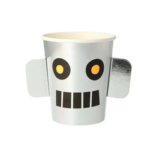 Robot CupsThese shiny silver robot cups, with sensational 3D ears, will look amazing on the party table.

Ears and face details
Suitable for hot and cold drinks
Made from eco-Meri Meri