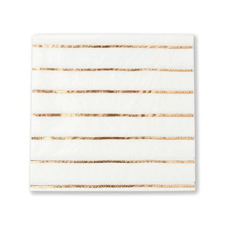 Frenchie Striped Rose Gold Large NapkinsOoh la la! Inspired by the iconic french breton stripe, these foil-pressed plates are anything but basic. Let them stand alone or mix and match with another pattern Jollity & Co