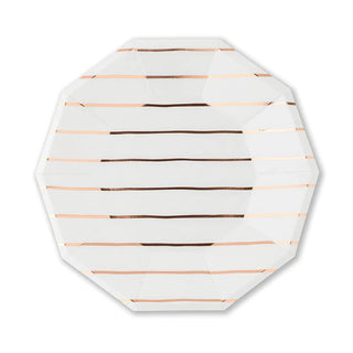 Frenchie Striped Rose Gold  Large Plates