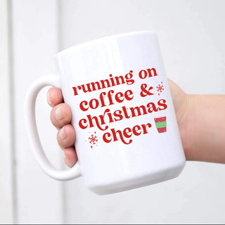 Running of Coffee and Christmas Cheer Mug by Sweet Mint Handmade Goods