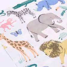 Safari Animals Large NapkinsThese beautifully illustrated Safari Animals large napkins are perfect for a safari-themed party, or for children who love the wild. Featuring lots of colorful animaMeri Meri