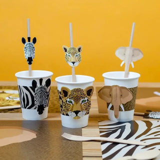 Safari Paper Straws - Recyclable-6 paper straws 
-Recyclable packaging without plastic 
- Printed with vegetable inks
-Made in France
 Annikids
