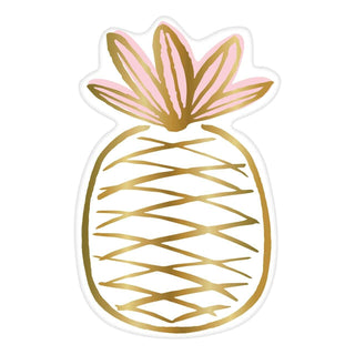 Gold Pineapple Shaped Paper PlatesShow off your style with these pineapple shaped plates.
Features:

White plate with gold pineapple accents
Durable and disposable
8 count
Creative Brands