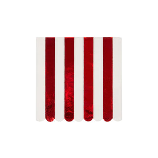 Shiny Red Stripe Small NapkinsThese stylish small napkins will add sparkle and shine to any special event. Made from thick ply paper with a scalloped edge and gorgeous red foil detail.

Scallop eMeri Meri