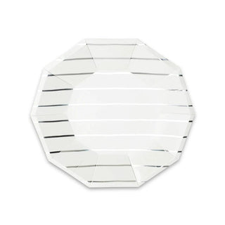 Frenchie Striped Silver Small Plates