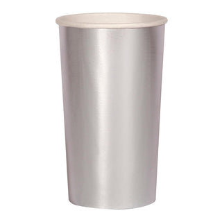 Silver Highball CupsServe delicious drinks in these stylish silver highball cups to impress your guests. Made from high-quality card with a superb gloss finish.Suitable for hot &amp; coMeri Meri