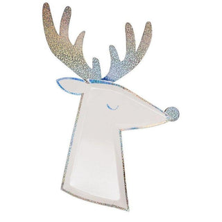 Silver Sparkle Reindeer PlatesThese sparkling reindeer plates will make your festive event look extra special! Beautifully designed and crafted, with lots of silver foil detail on the antlers, noMeri Meri
