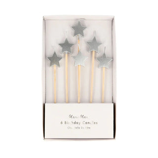 Silver Star CandlesMake your Christmas cakes look amazing with these shiny silver star candles. Silver is a wonderful neutral shade to go with any cake and tableware color theme.

NatuMeri Meri