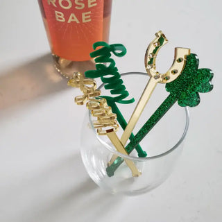 Get ready for a festive celebration with FioriBelle's St. Patrick's Day Shamrock Party Favors Drink Stirrers Set, including fun drink stirrers for your guests to enjoy.