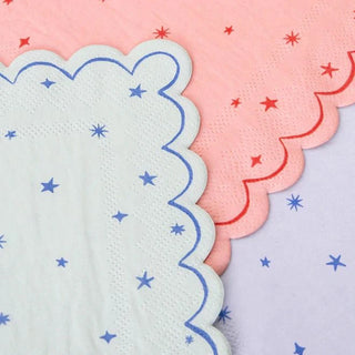 Star Pattern Large NapkinsIf you're having a party with a mix of girls and boys, then you'll love these star napkins in pink, blue and mint. They are great for baby showers too. They are crafMeri Meri