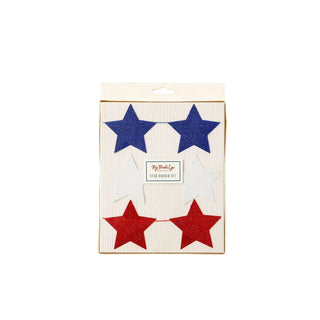 Stripes Star Mini BannerGet you sparkle on with this glitter star banner set. Included are red, white, and blue glitter star banners that are sure to add shimmer to your 4th of July gatheriMy Mind’s Eye