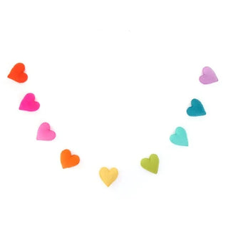Stuffed Rainbow Heart Felt GarlandWhat's better than one heart? A rainbow of hearts! Our felt heart garland measures 5' long and has 9 (2.5") felt hearts spaced across it. Perfect for holiday decor oKailo Chic