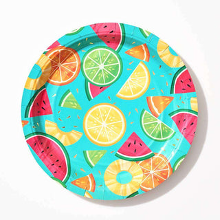 Summer Fruits Cocktail PlateSummer is here! These fruit cocktail plates will make a colorful addition to all your summer parties!

Gold foil details
Size 7" diameter
Set of 10
Paper Source