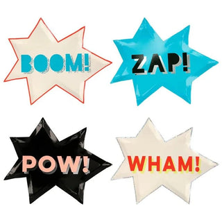 Superhero PlatesNot only will these plates look impressive on the party table, they'll have all the guests shouting out "Zap, Wham, Pow and Boom!". They are crafted from high qualitMeri Meri