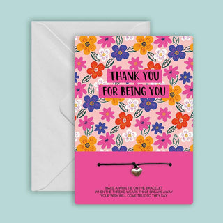 THANK YOU - Greeting Card with Wish Bracelet