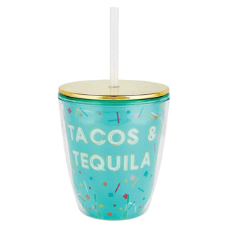 Tacos & Tequila TumblerSip in style with the Tacos &amp; Tequila Tumbler! Made with durable acrylic, this 10 oz tumbler is perfect for on-the-go sipping. Its double wall insulation will keCreative Brands