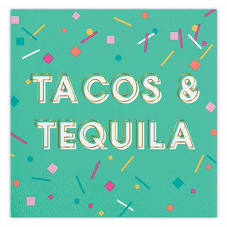 Tacos and Tequila - Foil Beverage Napkins by Slant