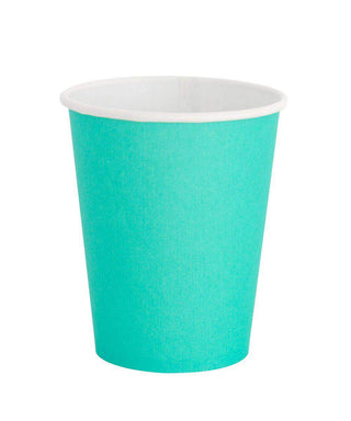 Teal Cup
Set of 8 cups
Paper
3 1/2" tall
3" wide
8 oz 
Designed in San Francisco
Oh Happy Day