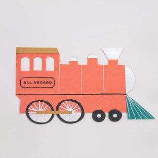 Train NapkinsAll aboard, these fabulous train napkins will look amazing on your party table. They are beautifully designed with lots of fun detail, guaranteed to delight your parMeri Meri