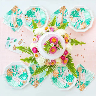 Tropicale Small PlatesParadise found! Featuring gorgeous colors and rose gold foil-pressed elements, these plates feel like a tropical vacay. We especially love them for a flamingo party!Daydream Society