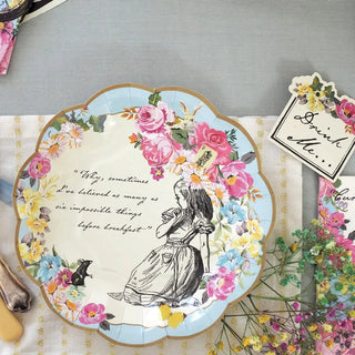 Alice Dainty PlatesServe up your very own mad hatters tea party with these beautifully illustrated Alice dainty plates. An adorable addition to any afternoon tea, each plate is perfectTalking Tables