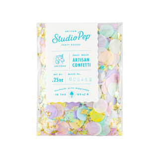 Unicorn Artisan ConfettiOur hand-pressed Artisan Confetti is the highest quality confetti available. Fully separated and pressed from American made tissue paper for the most beautiful colorStudio Pep