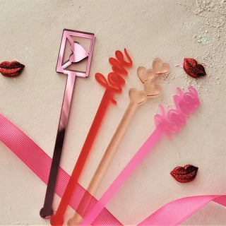 Valentine's Day Acrylic Drink Stirrers by FioriBelle